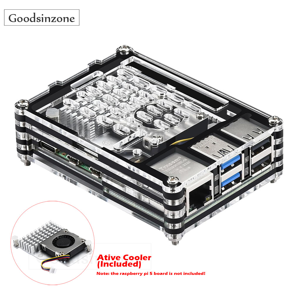Acrylic Case with Active Coole - Raspberry Pi 5 8Gb Kit ulasan dan harga